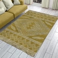 thumbnail image 2 of Casavani Cotton Handblock Printed Green Rug Square Area Rug for Living Room Dining Room Bedroom 7x7 feet, 2 of 5