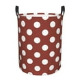 thumbnail image 1 of Fotbe Maroon And White Polka Dot Cesto de Ropa con Asas, Cesto Impermeable de Gran Capacidad, Bolsa de Lavado para Dormitorio, Cesto de Ropa con Ruedas y Asas-Medium, 1 of 6