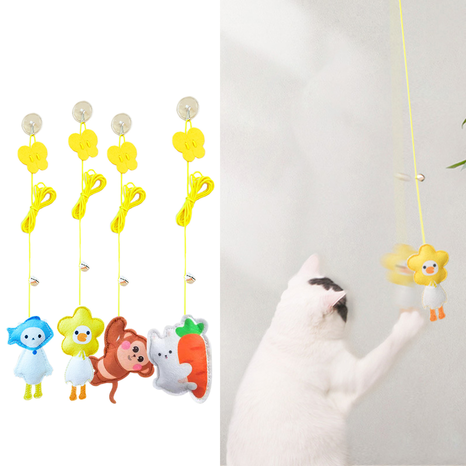 Shulemin Cat Toy,Cat Hanging Toy Builtin Catnip Delicate Elastic Rope