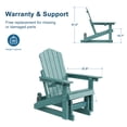 thumbnail image 2 of ACEGOSES Glider Outdoor Adirondack Chairs Set of 2 with Smooth Motion and Cup Holder, Foldable 3-Position Adjustable HDPE Plastic for Patio and Deck, Lake Blue, 2 of 8