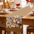 thumbnail image 5 of Easter Bunny Table Runner 60 Inches, Brown Eggs Flowers Rabbits Vintage Dots Plaid Bed Runner Dresser Scarves Tabletop for Indoor Outdoor Parties/Ceremony/Banquet, 13" x 60", 5 of 8