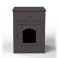 thumbnail image 3 of Unbranded 18.99'' Indoor Wooden Pet House Cat Litter Box Enclosure with Drawer, Pet Crate & Side Table - 18.9''×20.9''×25'' Brown, 3 of 5