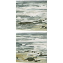 Great Art Now Low Tide by Emma Caroline 2 Piece Canvas Art Set Each 14"W x 14"H