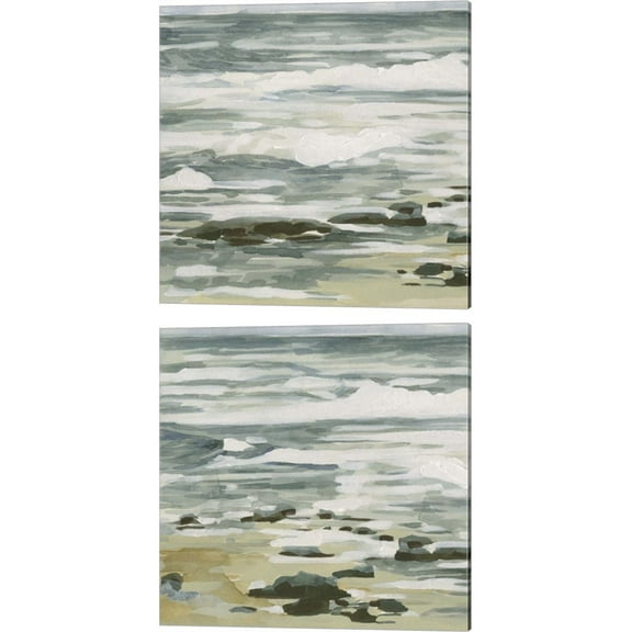 Great Art Now Low Tide by Emma Caroline 2 Piece Canvas Art Set Each 14"W x 14"H