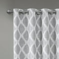 thumbnail image 2 of 84"L Room Blackout Curtains, Printed Ikat Window Drapes with Silver Grommet Top, Thermal Insulated Light Blocking Drape for Bedroom and Apartments, One Window Panel, Grey, 2 of 9