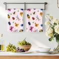 thumbnail image 3 of Cute Butterfly Dragonfly Kitchen Towels Set of 3, Farmhouse Botanical Floral Pink Absorbent Dish Towels for Kitchen, Microfiber Hand Towel, Quick Drying Tea Towel for Cleaning Decorative Dishcloths, 3 of 7