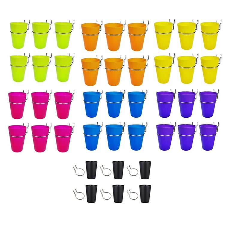 6-Piece Pegboard Storage Set – Round Hooks With Cup Holders & Pen Organizer, Blue Multi-Functional Tool Cups For Garage, Workshop, Or Studio