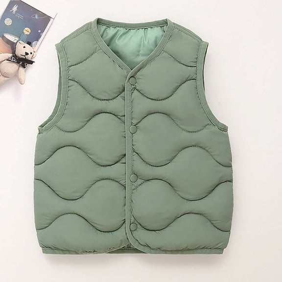 Hicidod Infant Warm Vest Solid Color Lightweight Thick Baby Jackets Spring Fall Winter Sleeveless Vest Down Coat Clearance Clothes