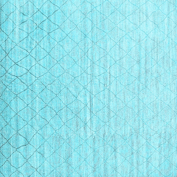 Ahgly Company Indoor Square Solid Light Blue Modern Area Rugs, 6' Square