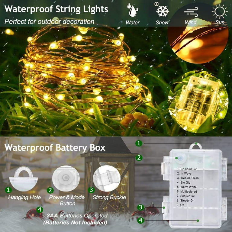 Solar Powered Christmas String Light, Kohree 100 Micro LEDs Light String With 33ft Long Ultra Thin String Copper Wire Solar Powered Christmas String Light, Kohree 100 Micro LEDs Light String With 33ft Long Ultra Thin String Copper Wire