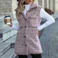 thumbnail image 2 of Usmixi 2023 Fleece Vest for Women Sherpa Jacket for Women Casual Solid Button Down Lapel Sleeveless Vest Coats Soft Cozy Fuzzy Plush Outerwear with Pocket Winter Fleece Vest, 2 of 7