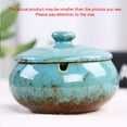 thumbnail image 2 of Lependor Ceramic Ashtray with Lids, Windproof, Cigarette Ashtray for Indoor or Outdoor Use?Ash Holder for Smokers,Desktop Smoking Ash Tray for Home Office Decoration - Blue, 2 of 7