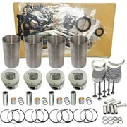 Seapple 4JB1 Overhaul Kit Engine Rebuild Parts Compatible with Isuzu 4JB1 Engine Bobcat 843 853 1213 960 2060 LoaderSquare Piston Base&34MM Piston Pin