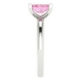 thumbnail image 3 of Clara Pucci 14K White Gold Solid Gold Pink Solitaire Anniversary Ring for Women - 1 cttw Emerald Cut, 3 of 8