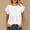 White, variant on Gamivast Flutter Short Sleeve Shirts for Women Crewneck Ruffle Trim Blouses Casual Loose Fit Peplum Tunic Tops Flowy Babydoll Summer Basic Tees for Daily Wear Green XL