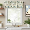 thumbnail image 2 of Flower Bird Valance Curtain Vintage Floral Blue Flower Watercolor Window Valances Rod Pocket Short Curtains Window Treatments for Kitchen Bedroom Bathroom Laundry 54" x 18", 2 of 9
