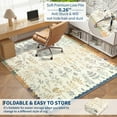 thumbnail image 6 of Garvee 8x10 Modern Floral Area Rugs Living Room Rug, Washable Botanical Printed Rug Low Pile Non-Slip Foldable Indoor Rug Carpet for Bedroom Farmhouse Dining Room, Colorful, 6 of 9