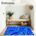 thumbnail image 3 of ODIKA 6'x9' Machine Washable Non-Slip Area Rug, Playful Zigzag Splash Design Charming Cartoon Style High Traffic Rug with Pad, Blue, 725343, 3 of 8
