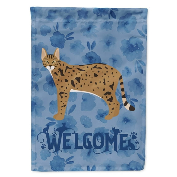 Carolines Treasures CK4967CHF Savannah 1 Cat Welcome Flag Canvas House Size Large multicolor