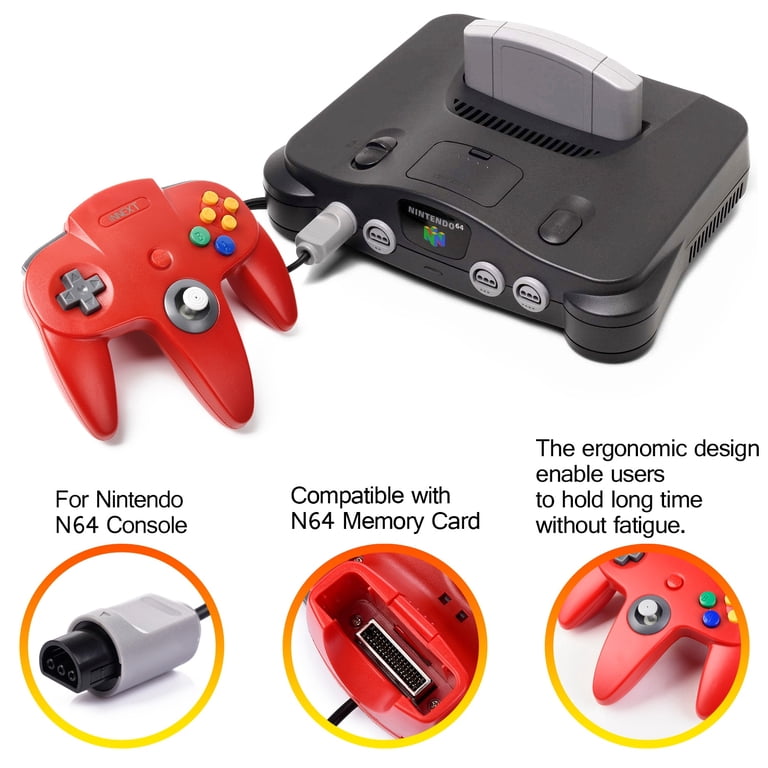 n64 nintendo retro game console amazon Amazon N64 Memory Card Controller Pak 2pack N64 Gaming Classic Controller,  INNEXT Retro N64 Wired Gaming
