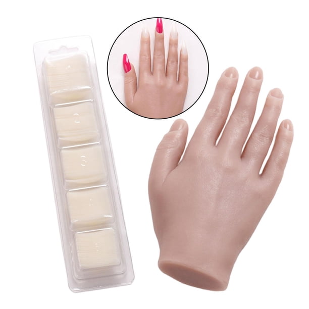 Práctica de entrenamiento de silicona Modelo de maniquí de mano Flexible para principiantes de uñas / uso de artistas de salón Sin titular 02 Macarena Manos de práctica de uñas