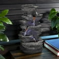 thumbnail image 5 of Stacked Rocks 15.7" Indoor Tabletop Water Fountain with LED Lights, Zen Meditation Indoor Waterfall Feature for Home Office Bedroom Relaxation, 5 of 6