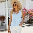 thumbnail image 5 of Fjuchai Summer Sleeveless T-shirt Tank Crew-Neck Pullover Vest Chiffon Loose Tops for Women S-2XL, 5 of 8