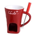 thumbnail image 2 of sunsanly Chocolate Fondue Mug 130ml Ceramic Chocolate Fondue Coffee Cup with Forks Melting Mugs for Chocolate Cheese Butter Easy to Clean Versatile Melting Cup, 2 of 8