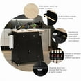 thumbnail image 5 of Topcobe Rubber Wood Countertop Rolling Kitchen Island Cart, Portable Kitchen Island, Kitchen Carts on Wheels, Black, 5 of 9