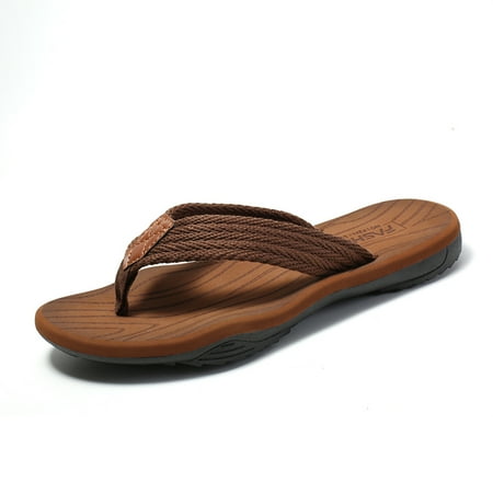 

Tangnade women shoes Women s Slippers Men s Slippers Flip Flops Summer Beach Sandals Flat Shoes Brown 43