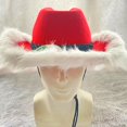 thumbnail image 2 of ADruer Santa Claus Hat with Light Christmas Cowboy Hat Cap for Adults Teenage Girls or Women, 2 of 6