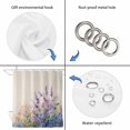 thumbnail image 3 of Spring Lavender Shower Curtain Set - Small 36" x 72" Washable Bathtub Curtain with 12 Hooks, Botanical Blossom Motif Garden Floral Waterproof Fabric Stall Shower Curtains for Bathroom/Bathtub Décor, 3 of 6