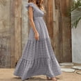 thumbnail image 5 of fatyb Women's Vacation Dresses Boho V Neck Maxi Dresses Tiered Ruffle Flowy Long Dresses for Women, 5 of 7