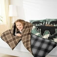 thumbnail image 4 of Feelyou Rustic Wildlife Bear Bedding Comforter Set, Checkered Buffalo Plaid Twin Comforter Sets, Green Vintage Farmhouse Reversible Bedding Set, Luxury Bedroom Decor, 2-Piece, 4 of 8