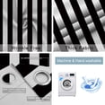 thumbnail image 6 of Blackout Curtains for Bedroom, Simple Black White Stripes Room Darkening Window Drapes for Living Room, Modern Stripes Thermal Insulated Grommet Curtains, 42x45 inch, 2 Panels, 6 of 9
