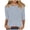 Light Blue, variant on BangWanChi 3/4 Length Sleeve Womens Tops Women's Fashion Printed Round Neck 3/4 Sleeve T-Shirt Loose Tops Long Sleeve Round Neck Tops/Shirt