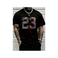 thumbnail image 1 of T-shirt Graphique Imprimé pour Hommes 23, T-shirt à Manches Courtes et Col Rond Décontracté, 100 % Coton, Col Rond, Décontracté et à la Mode, Tendance et Polyvalent, Confortable et Respirant, Lavable en Machine, 1 of 6