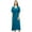 Teal Blue, variant on Bimba Women's Designer Kaftan With Pom Pom Kimono Sleeve Long Maxi Coverup