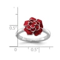 thumbnail image 3 of Sterling Silver Red Enamel Rose Ring, 3 of 5