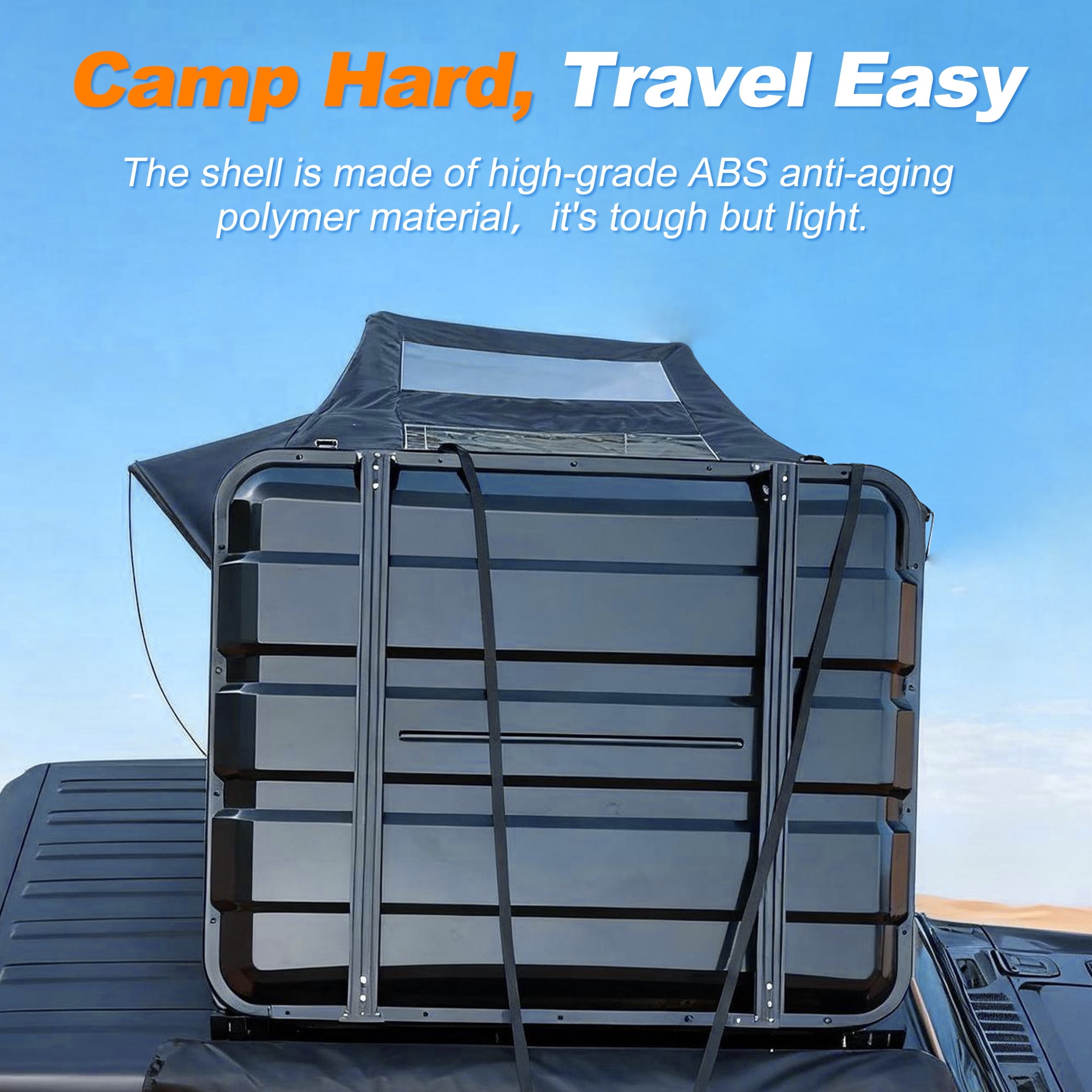 Naturnest Rooftop Tent HardShell with Luggage Rack,Camping Tent for Van Suv Truck Car Vehicle Outdoor, 2-3 Person