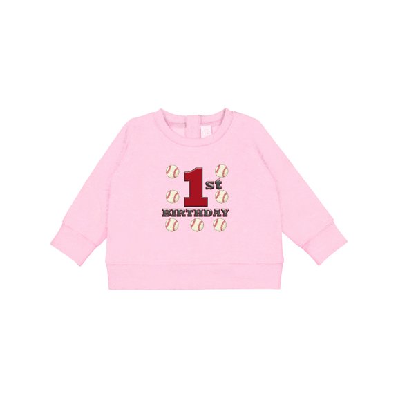 Inktastic First Birthday Baseball Baby Sweatshirt