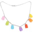 thumbnail image 1 of Creative Gummy Bear Shape Necklace Multicolor Candy Color Pendant Necklace for Women, 1 of 6