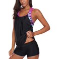 thumbnail image 1 of Tankini à Dos Nageur, Maillot de Bain Sport Patchwork 2 Pcs pour Femmes, 1 of 4
