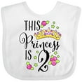 thumbnail image 3 of Inktastic This Princess is Two Second Birthday Girls Baby Bib, 3 of 4