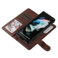thumbnail image 5 of Folding Case for Samsung Galaxy Z Fold 4, PU Leather Flip Cover with S Pen Holder & Kickstand, 2 in 1 Wallet Case with Card Slots Holder Magnetic Clasp Shockproof Protection Phone Case, Brown, 5 of 11