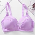 thumbnail image 2 of Bigersell Running Girl Sports Bra Women 1 Piece Bra Everyday Underwear Solid Color Thin Bra Regular Size Bra for Backless Dresses, Style 1808, Purple 38B, 2 of 4