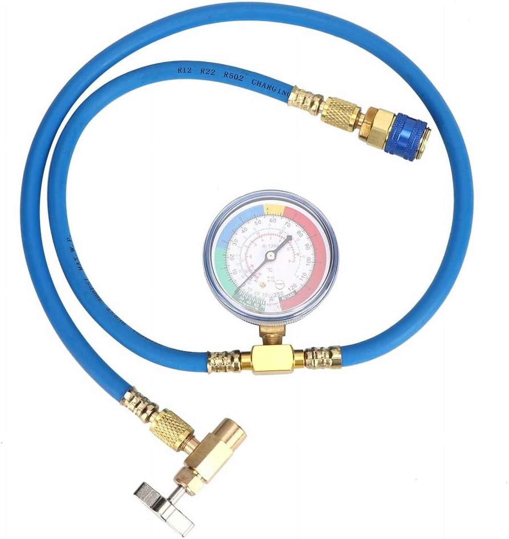 DJH--R600A Recharge Kit, R134A Recharge Measuring Hose Can Tap Gauge Refrigerant Charging Pipe Air conditioning pipes and connectors-1