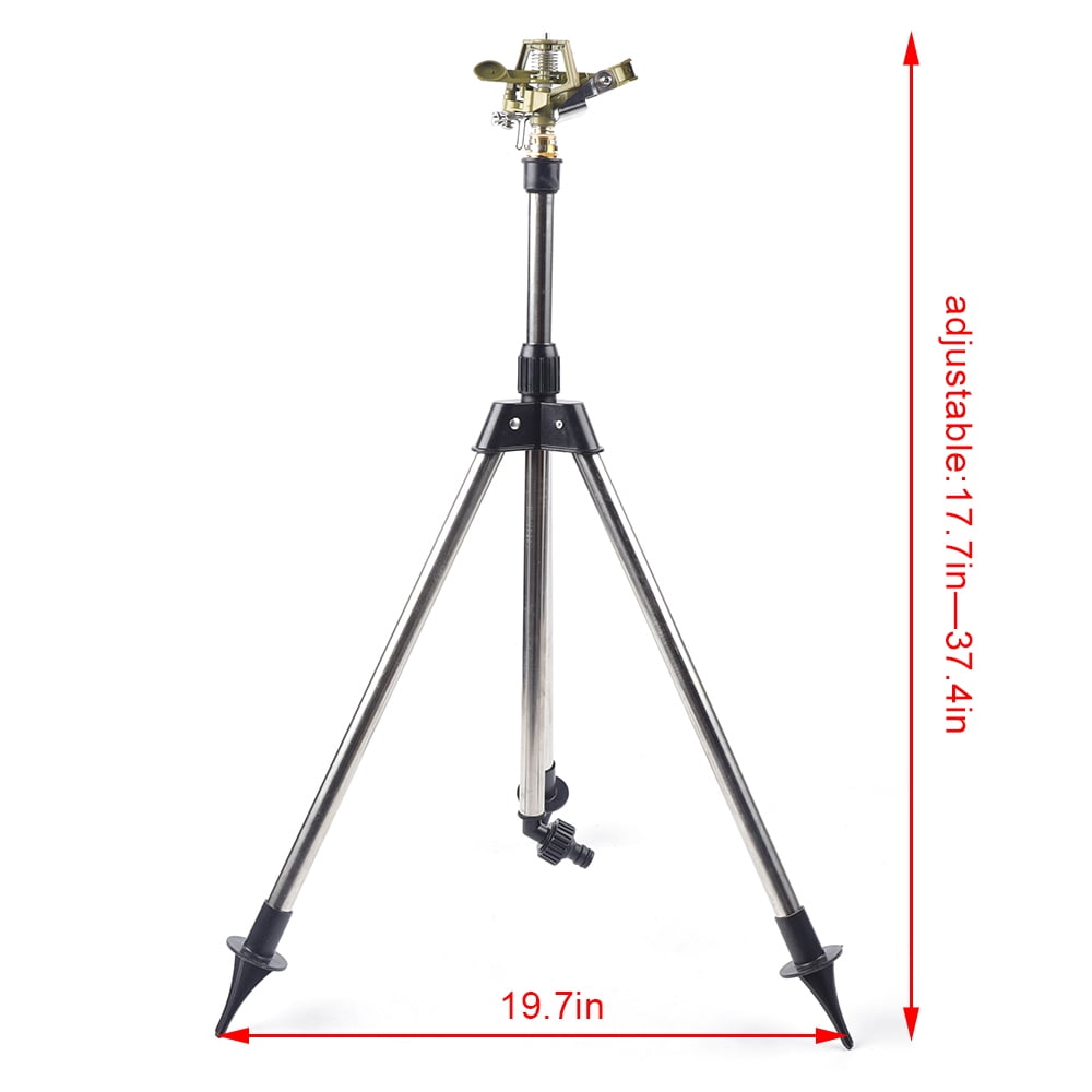 Lawn Impact Sprinkler on Tripod Base Stainless Steel Duty Farm Sprinkle Sturdy and Durable Suitable for Most Kinds of Garden Hoses.