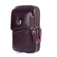 thumbnail image 2 of Bolso de Cuero Btafrte para Hombres Con Vertical Cuero Suave Granate, 2 of 8