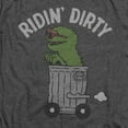 thumbnail image 2 of Sesame Street Oscar Ridin Dirty Unisex Adult Heather T Shirt, Charcoal Heather, Large, 2 of 3